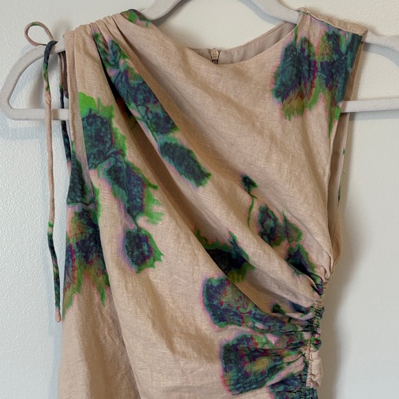 Zara Beige and Green Asymmetrical Dress - Picture 5 of 5